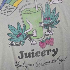 Lucky Brand Ganja Shirt Mens Large L Green Cannabis Weed Distressed Retro NWT B