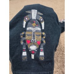 Mohlala Designs South Africa Graphic Tee Black Tribal Mask Print Short Sleeve