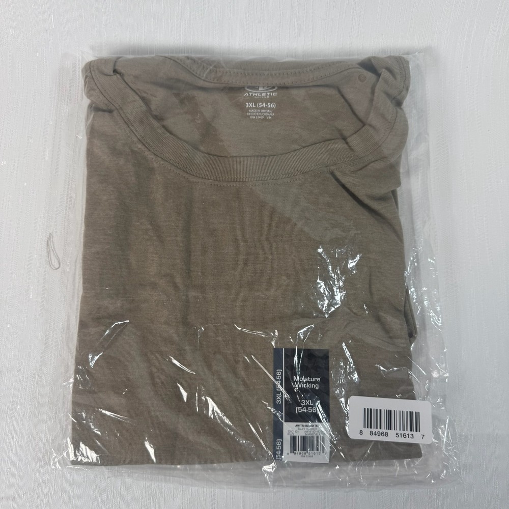 Men’s ATHLETIC WORKS DriWorks Taupe Short Sleeve Crew Neck T-Shirt Sz 3XL