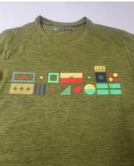 REI Co-op Graphic Performance T-Shirt Mens Large Green Heather Outdoor Adult Tee