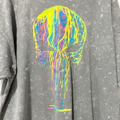 Marvel Mens Gray Short Sleeve Tee with Punisher Colorful Dripping Graphic Sz 3XL