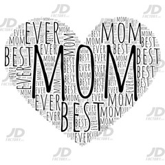 Women’s Best Mom Ever Heart! unisex T-shirt Cute Mother’s Day Gift Text Tee