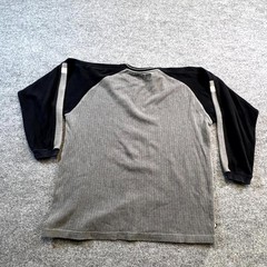 VTG Point Zero Shirt Mens Large Gray Cotton Ribbed Knit Long Sleeve Streetwear