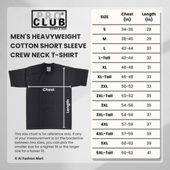 Pro Club Men’s Heavyweight Cotton Crew Neck Short Sleeve T-Shirt, Black