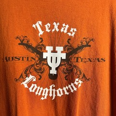 Set of 2 TX Longhorns Football Fan Graphic T Shirt Charcoal Gray L G Heathered