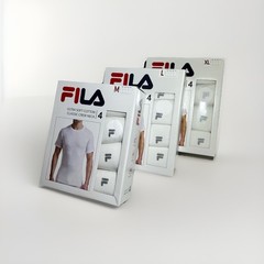 New FILA Men 4 Pack Cotton Crew Neck T-Shirts Ultra Soft Classic Tee Size M L XL