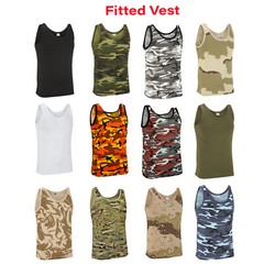 Army Vest Military Combat Singlet Sleeveless Fancy Dress Tank Top US Tri Desert