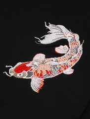 Niepce Men’s Koi Fish Embroidery Tee Japanese Streetwear T-Shirt
