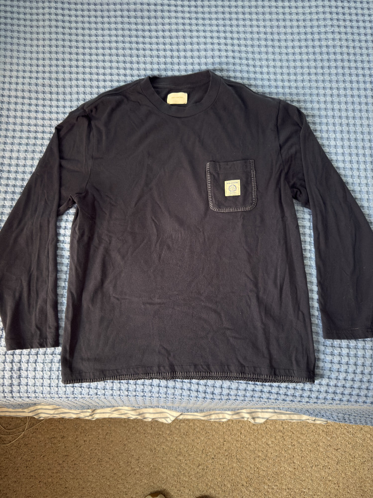 Aime Leon Dore ALD SS24 Artiste Ceramique Long Sleeve Pocket Tee T-Shirt Navy