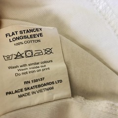 Palace Shirt Mens XL White Flat Stancey Longsleeve Skateboard Graphic Mask Art