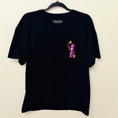 Snoopy Woodstock Peanuts Asian Japanese Black T Shirt Plum Blossoms Size Large