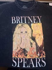 Britney Spears Black Graphic Print T-Shirt XL Cotton Crew Neck Short Sleeve