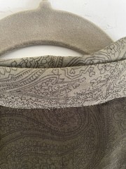 Henry Duarte Olive Ombre Paisley Shirt Pearl Butts Bell Sleeves Y2K 2000sUSA M