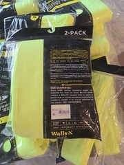 NEW Walls Short Sleeve Working Man’s Pocket Tees 2 Pack XL Hi-Vis Yellow
