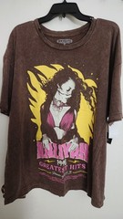 Aaliyah Greatest Hits 1996 Brown Graphic T-Shirt Distressed-Washed Look Size L