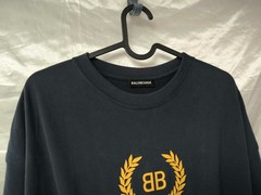 Balenciaga BB Laurel Logo Oversized T-Shirt Navy Blue