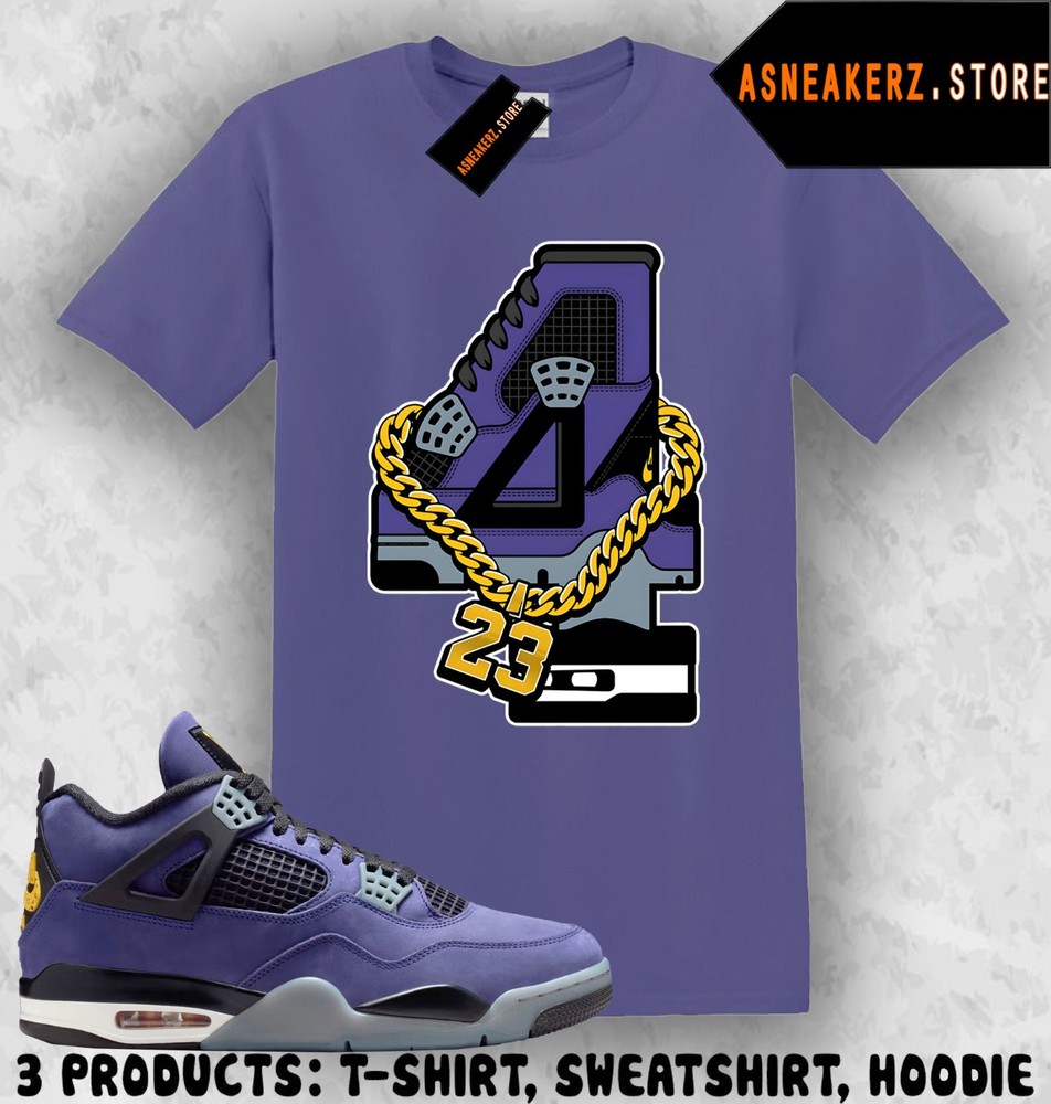 Shirt Matching AJ 4 Lakers Lakeshow 2026 Match Sneaker Retro Number 4s T-Shirt