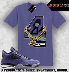 Shirt Matching AJ 4 Lakers Lakeshow 2026 Match Sneaker Retro Number 4s T-Shirt