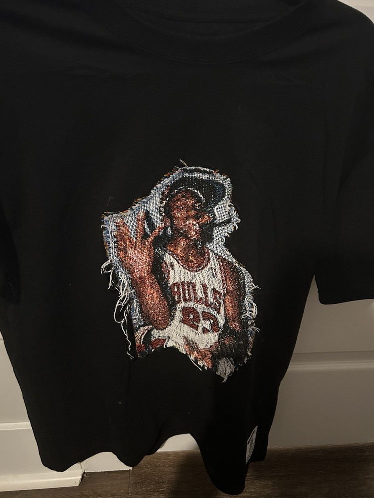 Temius Sports Club Michael Chicago Bulls #23 Embroidered Graphic Tee Black L/XL