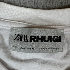 Zara x RHUDE Shirt Mens Large White Short Sleeve Tee Rhuigi Heavy Cotton Basic