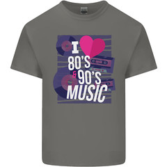 I Love 80s 90s Music Pop Rock Acid House Mens Cotton T-Shirt Tee Top
