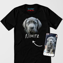 Custom Pet Portrait Comfort Tee Personalized Dog Cat Photo Shirt Gift Idea