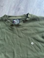 South Pole Green Waffle Weave Pullover Thermal Knit Long Sleeve Size XL
