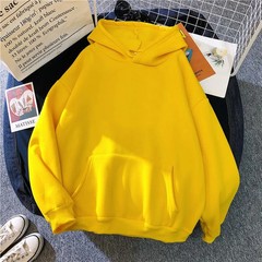 ​​Unisex Oversized Hoodie Minimalist Solid Color French Pullover Women Streetwea