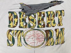 VINTAGE Desert Storm T-shirt Men Medium White USA 90s Single Stitch