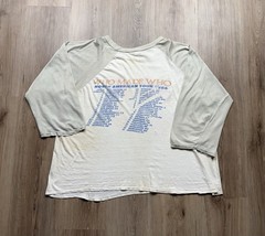 80s VINTAGE AC/DC Who Made Who Tour Raglan Band T-Shirt Size Large RARE Two Tone