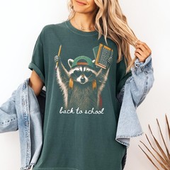 Back To School Raccoon Shirt Funny Teacher Graphic Tee First Day Gift