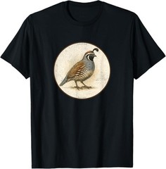 California Quail T-Shirt Retro Bird Tee Design 10 Colors by Bird.Fan