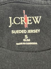 J Crew Sueded Cotton T Shirt Mens Small Slim Fit Black Jersey Tee Crewneck FLAW