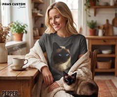 Custom Pet Portrait Comfort Tee Personalized Dog Cat Photo