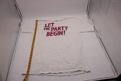 Vintage Genny Light Let the Party Begin Gildan Heavy Large White T-shirt R1B6