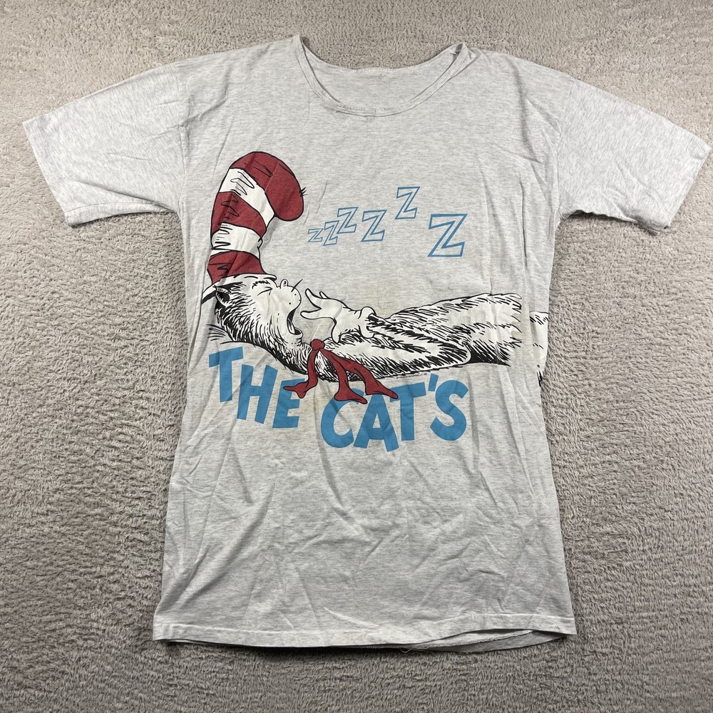 Vintage 90’s Dr Seuss Cat in the Hat Sleep Shirt Adult One Size Oversized 1995