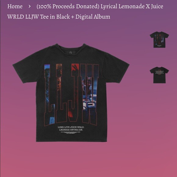 Lyrical Lemonade x Juice Wrld Shirt Medium Brand New Sealed (2020 Release)