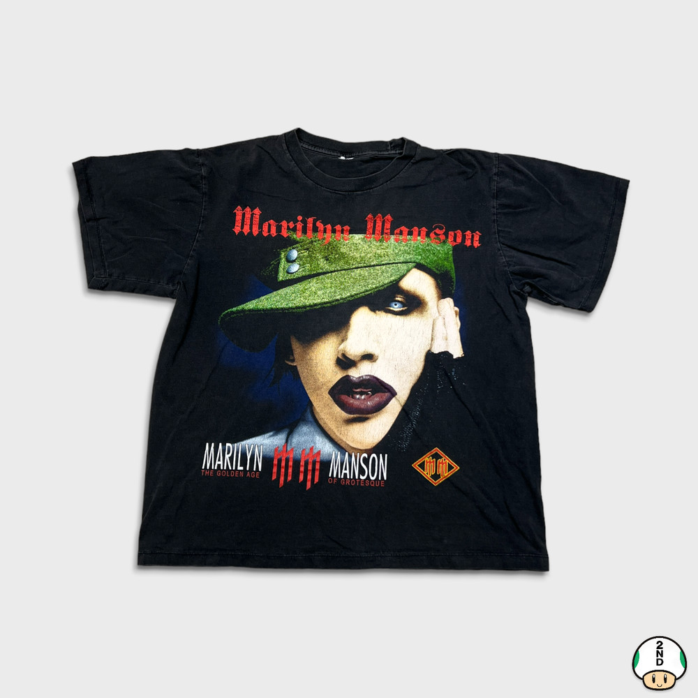 Vintage 2003 Marilyn Mason T Shirt Mens Medium The Golden Age of Grotesque Band