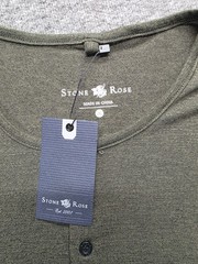 NWT Stone Rose Mens 2XL Short Sleeve Henley Olive Khaki Green Stretch HRT2007
