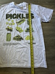 NEW Brisco Brands Pickles Graphic Print White T-Shirt Funny Size Large
