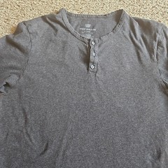 Mack Weldon Henley Shirt Men’s XL Gray Long Sleeve Casual Everyday Pima Cotton