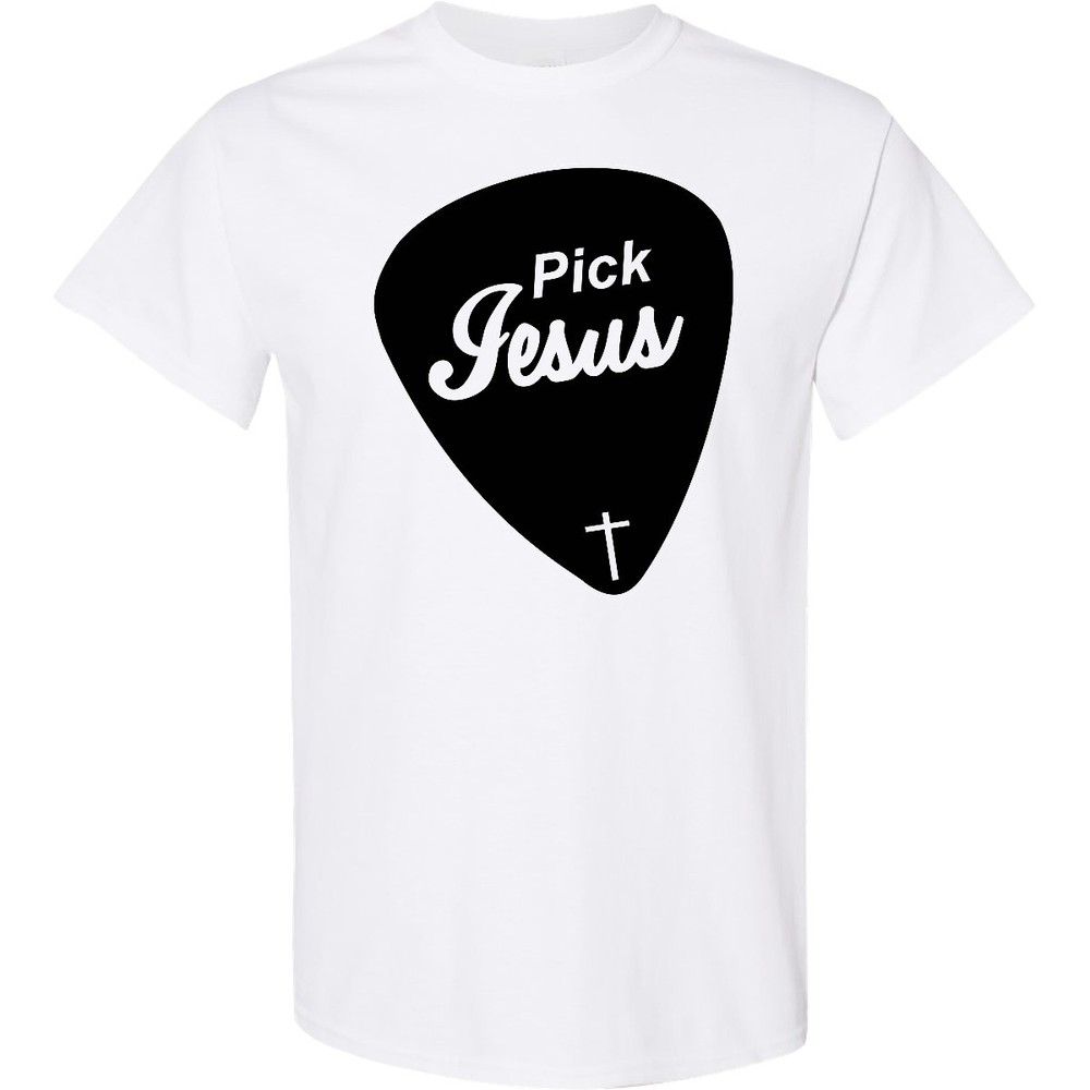 Inktastic Pick Jesus Christian T-Shirt Guitar Rock Mens Clothing Apparel Tees