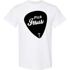 Inktastic Pick Jesus Christian T-Shirt Guitar Rock Mens Clothing Apparel Tees