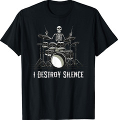SALE!!! Skeleton Drummer Skull Drum Set Metal Rock Band T-Shirt