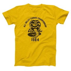 Cobra Kai Karate Kid Dojo Gi Costume Outfit Retro Gold Basic Men’s T-Shirt