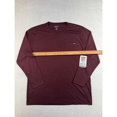 Genuine Dickies Mens XL Long Sleeve Pocket Tee Relaxed Fit Performance Burgundy