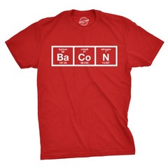 Mens The Chemistry Of Bacon T Shirt Funny Nerdy Graphic Periodic Table Science