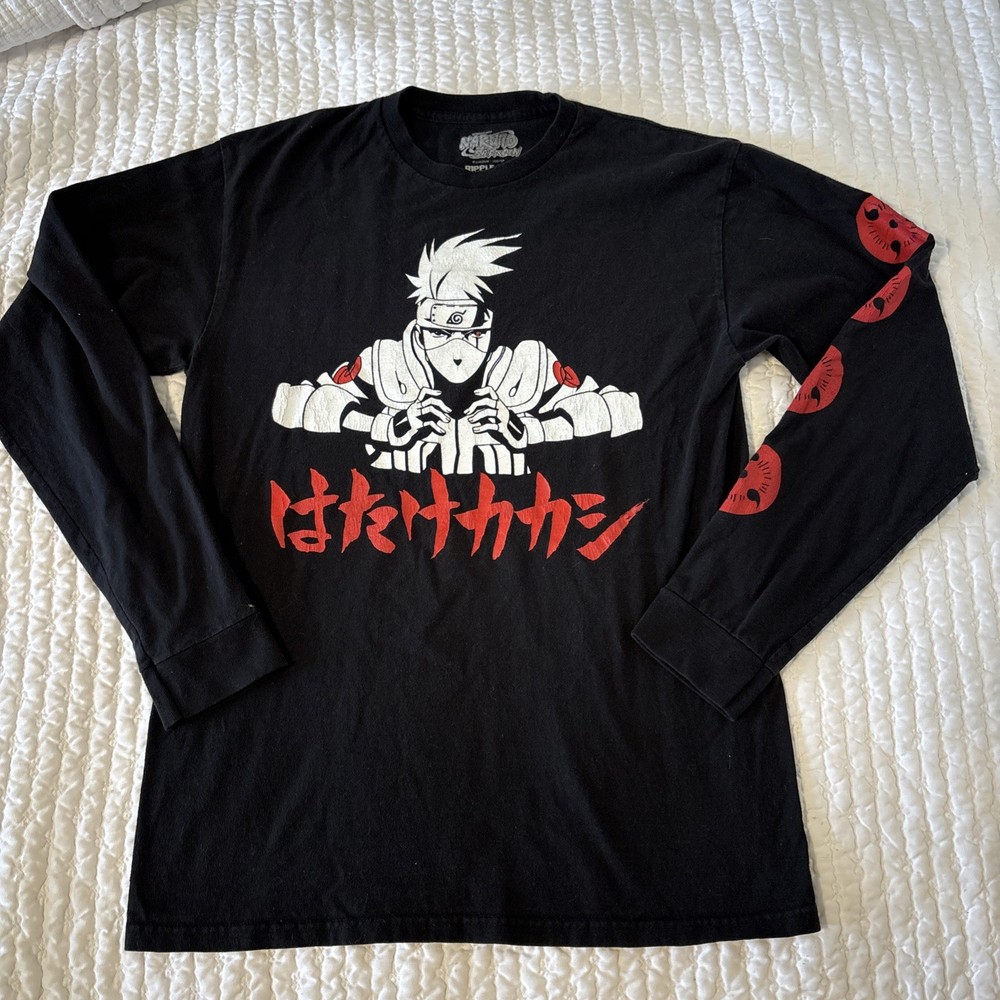 Naruto W/Symbols/Words Shippuden LST Black T-shirt Med Uni by Ripple Junction