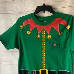 Holiday Time Men’s Elf Graphic Print T-Shirt Ugly Christmas Holiday Small 34-36