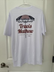Travis Mathew Men’s T-shirt Always On Vacation Born on the fourth White Size L